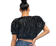 ADORE SEQUIN BLACK CROP TOP